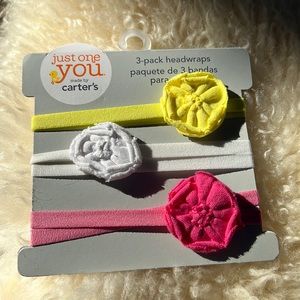 NWT Carters 3 pack baby headband wraps